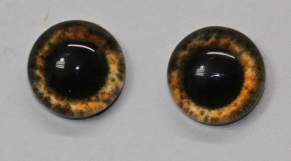 1 Paar Augen Glaslinsen zum Aufkleben 8 mm braun schwarz