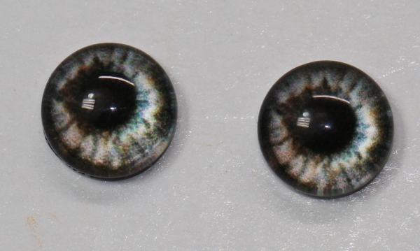 1 Paar Augen Glaslinsen zum Aufkleben 8 mm silbergrau weiß grau schwarz