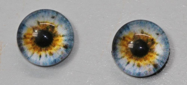 1 Paar Augen Glaslinsen zum Aufkleben 8 mm hellgrün hellblau gelb