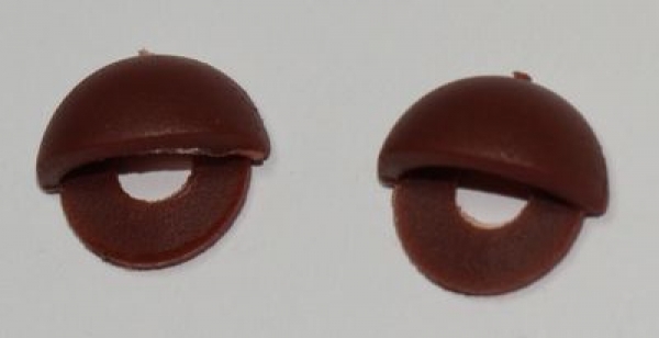 1 Paar Augenlider Schlaf rotbraun (passend für 10 mm Sicherheitsaugen)