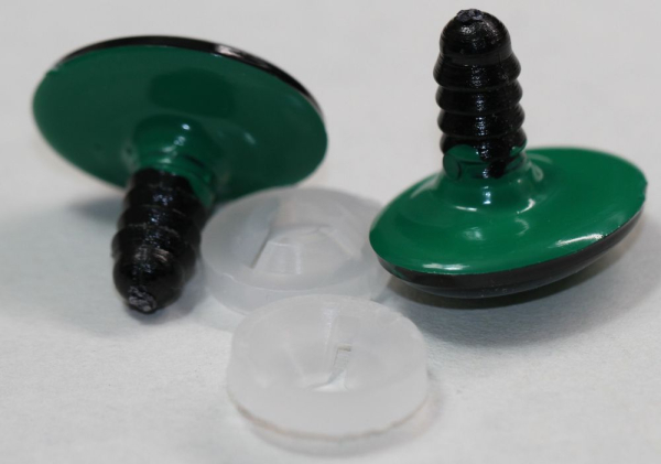 1 Paar Sicherheitsaugen oval 23,5 mm x 18,5 mm dunkelgrün Schielaugen