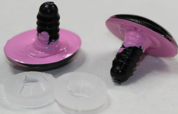 1 Paar Sicherheitsaugen oval 23,5 mm x 18,5 mm lila Schielaugen