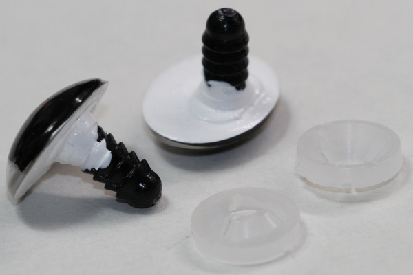 1 Paar Sicherheitsaugen oval 23,5 mm x 18,5 mm weiß Schielaugen