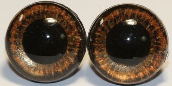 1 Paar Sicherheitsaugen 18 mm bronzebraun metallisch