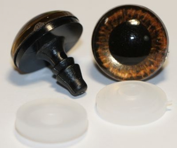 1 Paar Sicherheitsaugen 18 mm bronzebraun metallisch