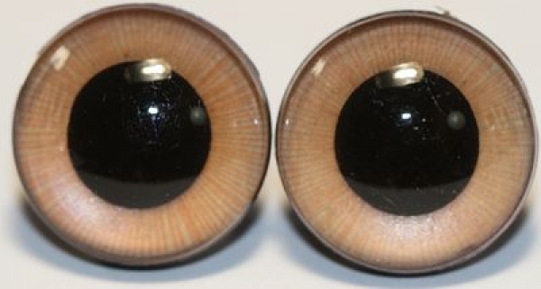 1 Paar Sicherheitsaugen 18 mm beige irisierend schimmernd