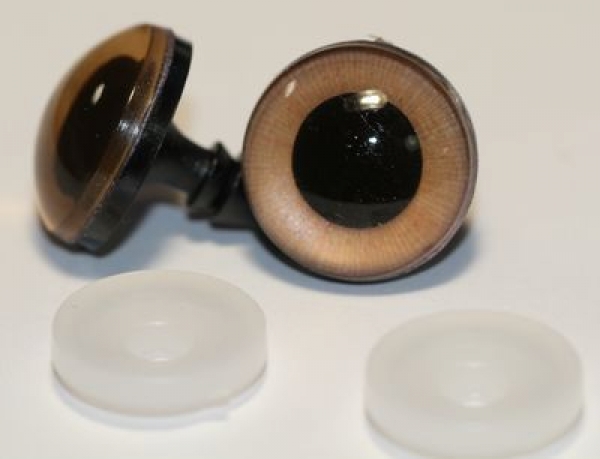 1 Paar Sicherheitsaugen 18 mm beige irisierend schimmernd