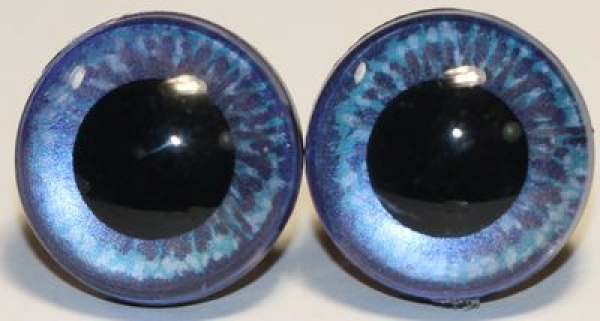 1 Paar Sicherheitsaugen 18 mm blaugrau irisierend schimmernd