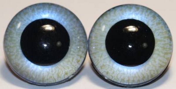 1 Paar Sicherheitsaugen mittelgroße runde Pupillen blaugrau schimmernd verschiedenfarbige Iris