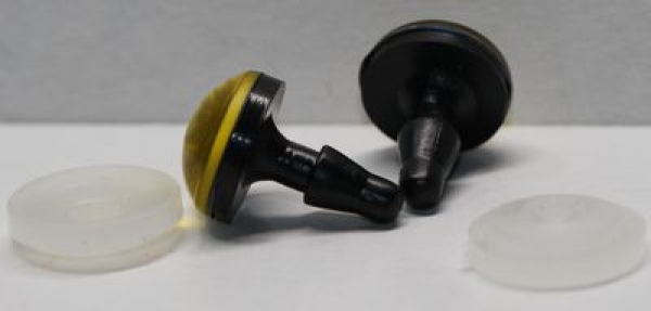1 Paar Sicherheitsaugen 14 mm mittelgroße runde Pupillen goldgelb schimmernd verschiedenfarbige Iris