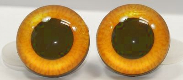 1 Paar Sicherheitsaugen 30 mm mittelgroße runde Pupillen goldgelb schimmernd verschiedenfarbige Iris