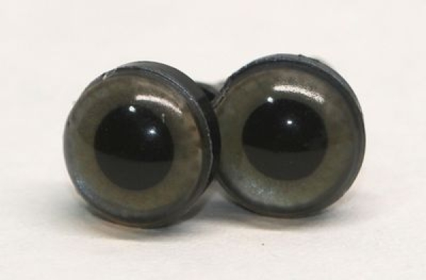 1 Paar Sicherheitsaugen 10 mm mittelgroße runde Pupillen grünblau schimmernd verschiedenfarbige Iris