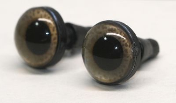 1 Paar Sicherheitsaugen 12 mm mittelgroße runde Pupillen grünblau schimmernd verschiedenfarbige Iris