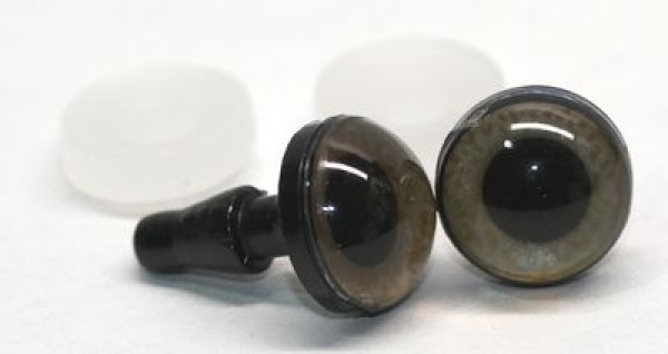 1 Paar Sicherheitsaugen 12 mm mittelgroße runde Pupillen grünblau schimmernd verschiedenfarbige Iris