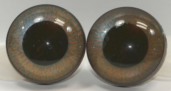 1 Paar Sicherheitsaugen 24 mm mittelgroße runde Pupillen aubergine schimmernd verschiedenfarbige Iris