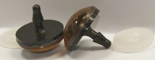 1 Paar Sicherheitsaugen 24 mm mittelgroße runde Pupillen aubergine schimmernd verschiedenfarbige Iris