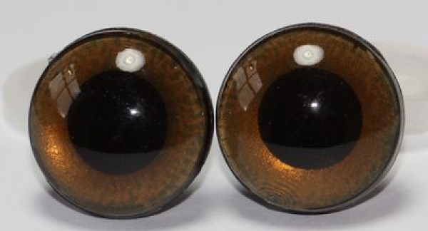 1 Paar Sicherheitsaugen 18 mm mittelgroße runde Pupillen braun schimmernd verschiedenfarbige Iris