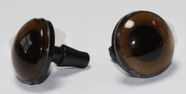 1 Paar Sicherheitsaugen 18 mm mittelgroße runde Pupillen braun schimmernd verschiedenfarbige Iris