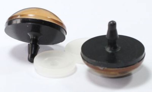 1 Paar Sicherheitsaugen 30 mm sehr große runde Pupillen kupfer schimmernd verschiedenfarbige Iris