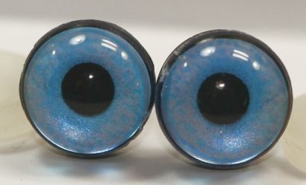 1 Paar Sicherheitsaugen 12 mm kleine runde Pupillen zartblau schimmernd verschiedenfarbige Iris