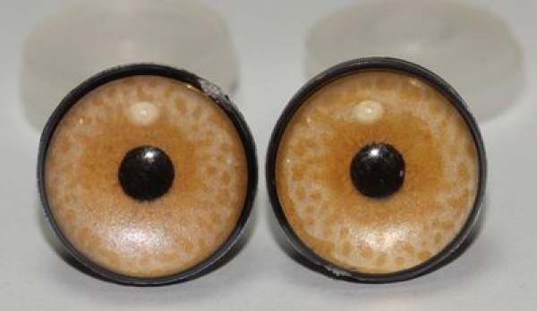 1 Paar Sicherheitsaugen 12 mm sehr kleine runde Pupillen zartbeige schimmernd verschiedenfarbige Iris