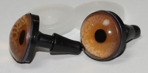 1 Paar Sicherheitsaugen 14 mm sehr kleine runde Pupillen zartbeige schimmernd verschiedenfarbige Iris