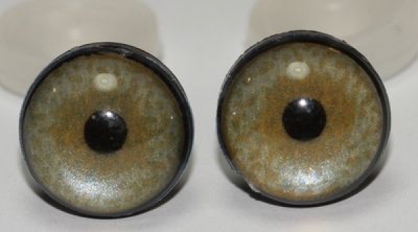 1 Paar Sicherheitsaugen 12 mm sehr kleine runde Pupillen grünblau schimmernd verschiedenfarbige Iris