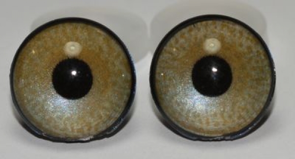 1 Paar Sicherheitsaugen 16 mm sehr kleine runde Pupillen grünblau schimmernd verschiedenfarbige Iris