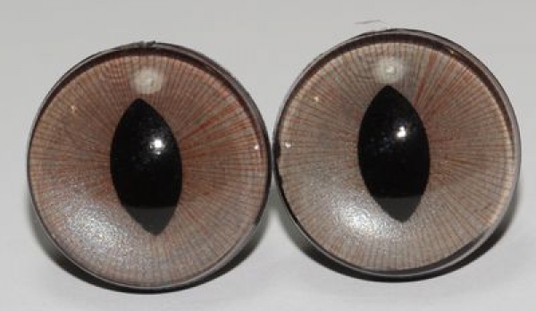 1 Paar Sicherheitsaugen 18 mm beige tief violettsilber schimmernd Katze Drache