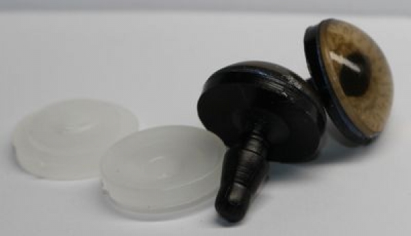 1 Paar 16 mm Sicherheitsaugen mittlere geschlitzte Pupillen grünblau schimmernd verschiedenfarbige Iris