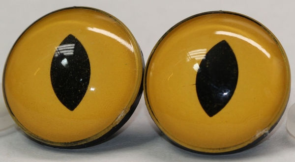 1 Paar Sicherheitsaugen 30 mm ocker Katze Drache
