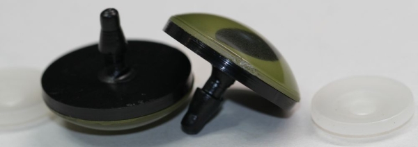 1 Paar Sicherheitsaugen 30 mm oliv metallic Katze Drache