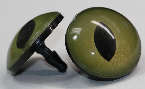 1 Paar Sicherheitsaugen 30 mm oliv metallic Katze Drache