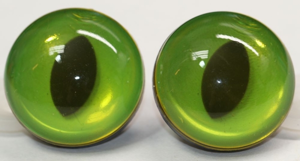 1 Paar Sicherheitsaugen 30 mm grün schimmernd Katze Drache