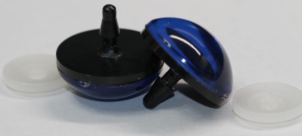 1 Paar Sicherheitsaugen 30 mm blau schimmernd Katze Drache