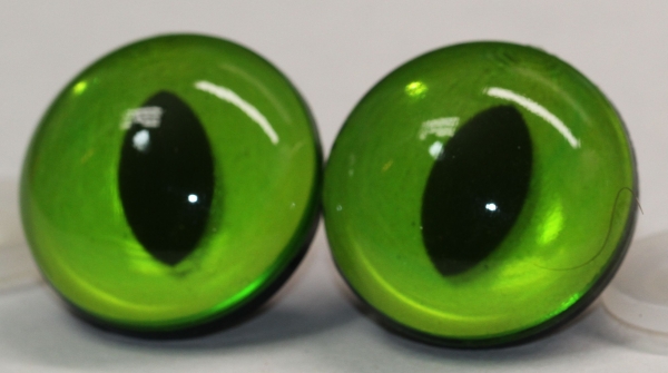 1 Paar Sicherheitsaugen 30 mm grün leuchtend Katze Drache