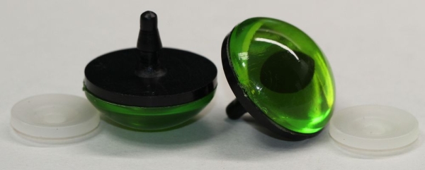 1 Paar Sicherheitsaugen 30 mm grün leuchtend Katze Drache