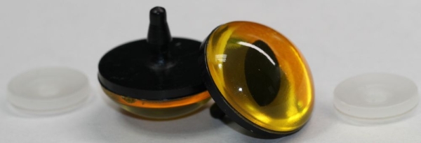 1 Paar Sicherheitsaugen 30 mm kupfergold schimmernd Katze Drache