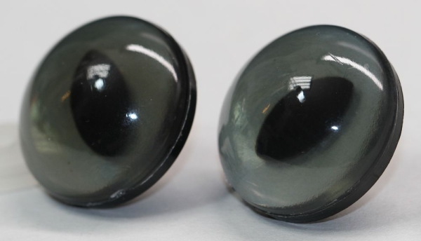 1 Paar Sicherheitsaugen 30 mm graugrün schimmernd Katze Drache