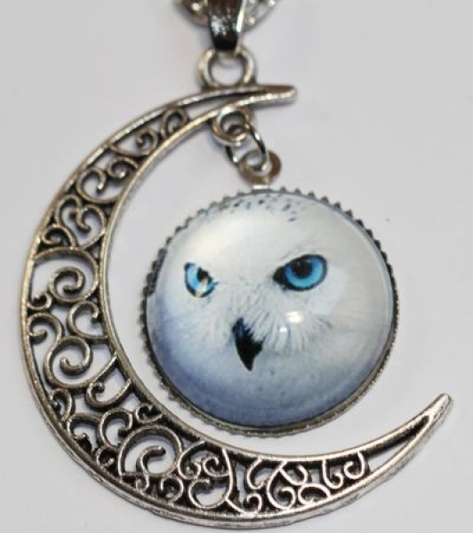 Anhänger mit Kette "Eule mit Mond"
