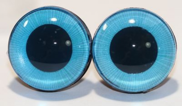 1 Paar Sicherheitsaugen 18 mm hellblau metallisch