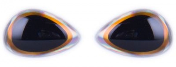 1 Paar Augen tropfenförmig aus Kunststoff selbstklebend gold silber 3,8 mm x 6 mm