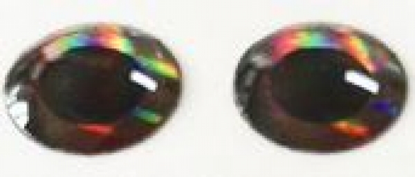 1 Paar Augen Holo runde Pupille Kunststoff selbstklebend gold 6 mm