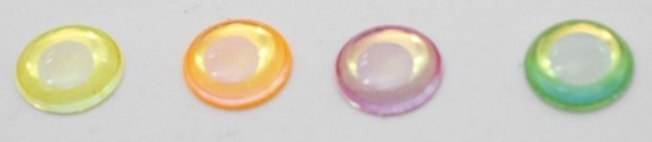 1 Paar Augen schimmernd Kunststoff selbstklebend gelb 5 mm