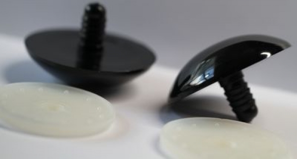 1 Paar Sicherheitsaugen 55 mm Teddyaugen schwarz durchgefärbt