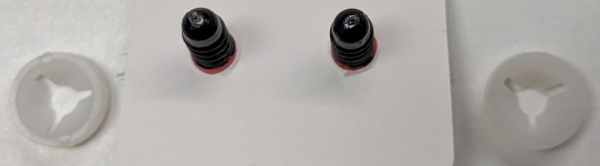 Sicherheitsaugen Rot metallic mit Wimpern 16 mm x 21 mm 2