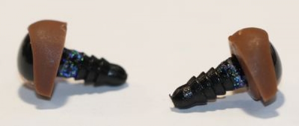 1 Paar Augenlider hellbraun links rechts (passend für  10 mm Sicherheitsaugen)