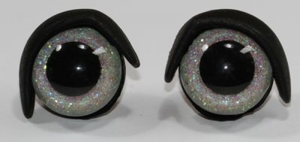 1 Paar Augenlider schwarz links rechts (passend für 16 mm Sicherheitsaugen)
