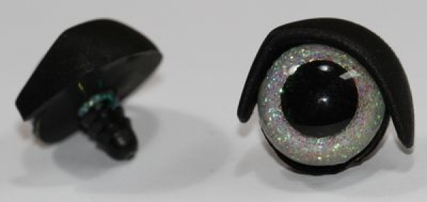 1 Paar Augenlider schwarz links rechts (passend für 16 mm Sicherheitsaugen)