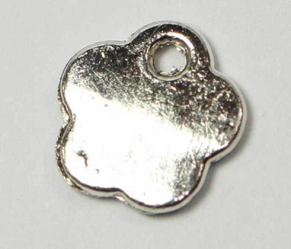 1 Button aus Metall "handmade" silberfarben ca. 8 mm zum Annähen